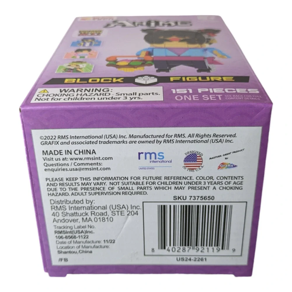 Anime Block Figure Building Set 151 pcs - Brand New Factory Sealed -Girl -Purple
